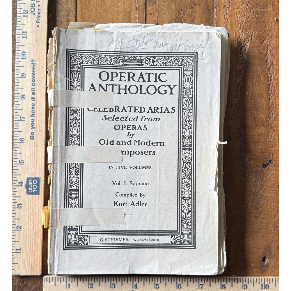 Operatic Anthology Vol 1 Soprano Arias Kurt Adler G Schirmer Sheet Music